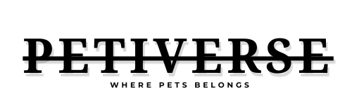 Logo of PETIVERSE with tagline 'WHERE PETS BELONGS' on a white background
